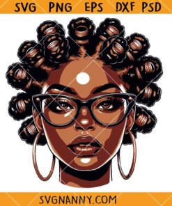 Afro woman with bantu knots SVG, Black Woman SVG, Black Girl Magic SVG