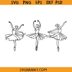Ballerina Dancers Line art SVG, Ballerina Svg Ballerina Dancer Svg Silhouette
