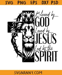 Blessed by god loved by Jesus Svg, Christian Svg, Jesus Svg, Faith Svg, Bible Verse Svg