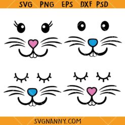 Bunny Face SVG bundle, Easter shirt Svg, Easter Bunny Svg, Rabbit Svg