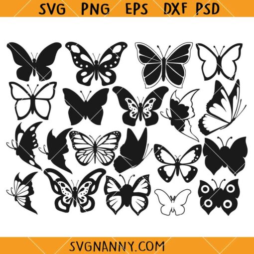 Butterfly SVG bundle, Butterfly Silhouette SVG, swarm of butterflies svg