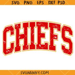 Chiefs distressed varsity SVG, Mascot Football Svg, Kansas City Chiefs Svg, Football Svg  