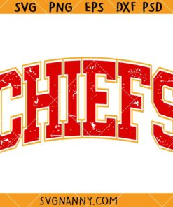 Chiefs distressed varsity SVG, Mascot Football Svg, Kansas City Chiefs Svg, Football Svg  