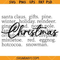 Christmas Words SVG, Christmas SVG, Christmas decoration SVG, Christmas Shirt svg