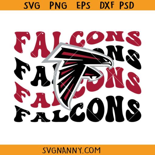 Falcon retro wavy SVG, Falcons Mascot SVG, Falcons School Mascot svg, Falcons SVG