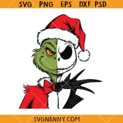 Grinch And Jack Skellington Svg, Christmas Cartoon Characters SVG, Christmas SVG     