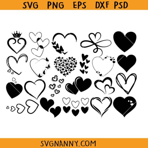 Heart SVG Bundle, Heart Svg, Hand Drawn Heart svg, Open Heart Svg, Doodle Heart Svg, Sketch Heart Svg