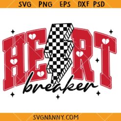 Heart breaker Checkered svg, Checkered SVG, Valentines SVG