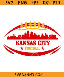 Kansas City skyline football svg, Chiefs Football SVG, Kansas City Chiefs SVG