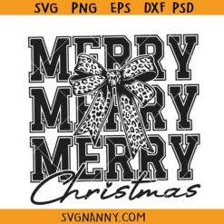 Leopard print Merry Christmas SVG, Holiday Leopard print SVG