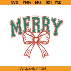 Merry Coquette svg, Christmas Coquette Bow SVG
