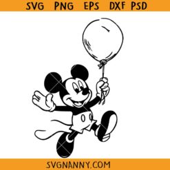 Mickey Mouse Holding Balloon svg, Mickey Balloon svg, love Mickey Mouse svg