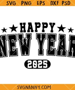 New Year 2025 SVG, New Year Varsity Font SVG, 2025 SVG