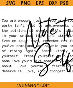 Note to self SVG, Motivational Svg, Positive Vibes SVG, School Psychologist SVG