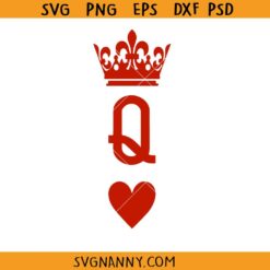Queen Valentine SVG, Queen Cards Svg, Queen of Valentine’s Day Svg, Queen of Hearts Svg
