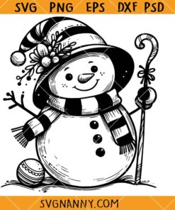 Retro cute snowman SVG, Christmas Snowman Clipart SVG, Christmas Svg