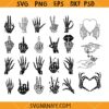 Skeleton Hand Bundle SVG, Rock Hands SVG, Halloween SVG