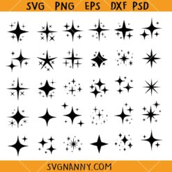 Sparkle Star Bundle Svg, Sparkle Stars SVG, Stars SVG