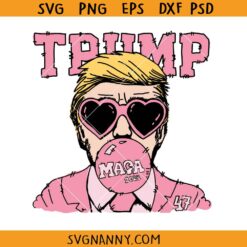 Trump blowing pink bubble gum svg, MAGA svg, Trump with gum svg, Trump legend SVG