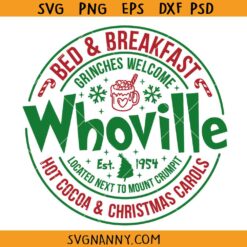 ‘Whoville Bed And Breakfast Svg, Christmas Sign Svg, Christmas Logo SVG