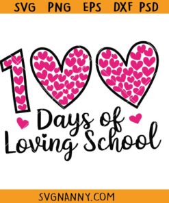 100 Days of Loving School SVG, Leopard Heart 100 Days of School SVG, Leopard 100 Days SVG  
