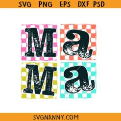 Retro mama checkered svg png, Checkered Mama PNG, mama distressed svg, Gift for mom svg