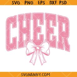 Cheer distressed coquette bow SVG, Cheer coquette bow SVG, Cheer Leading SVG