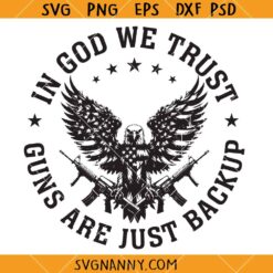 In God we Trust Guns are Just backup SVG, 2nd Amendment Svg