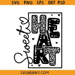 Leopard Sweet Heart SVG, Valentine's Day Svg, Cheetah Spots Svg