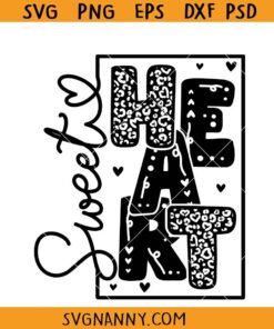Leopard Sweet Heart SVG, Valentine's Day Svg, Cheetah Spots Svg