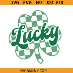 Lucky checkered clover SVG, Checkered Clover Leaf SVG, Shamrock SVG