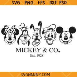 Mickey & Co. Est. 1928 SVG, Disney Characters SVG, mickey mouse and friends SVG  