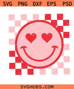 Retro checkered smiley face SVG, Smiley Face Checkered Pattern SVG, Happy Smiley Face SVG