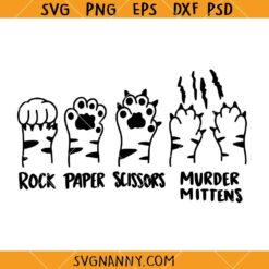 Rock Paper Scissors Svg, Cat Paw Svg, Cat Lovers gift SVG