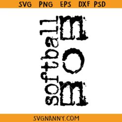Softball mom typography svg, Softball mom distressed svg, Softball mom shirt svg