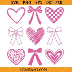 Valentine Coquette Heart svg, Valentine Heart SVG, Valentine Bow SVG, Valentines day SVG
