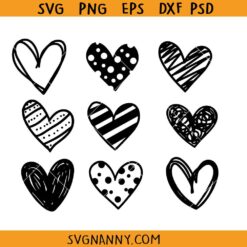 Valentine's Nine Hearts svg, Valentine Hearts Shirt SVG