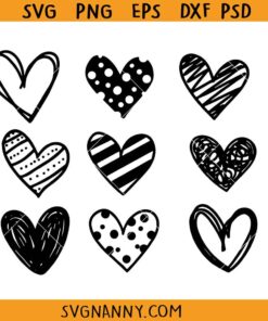 Valentine's Nine Hearts svg, Valentine Hearts Shirt SVG
