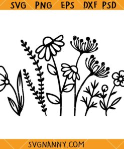 Wildflowers SVG, Floral Clipart SVG, Flowers SVG 