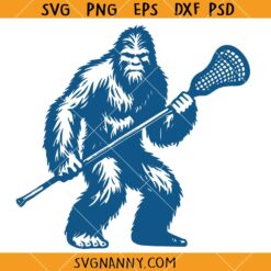 Bigfoot Play Lacrosse SVG, Youth Boys Bigfoot Lacrosse Player SVG, Retro Bigfoot SVG