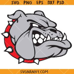 Bulldogs Mascot SVG, Bulldog Head SVG, Bulldogs Football School Mascot Cartoon SVG