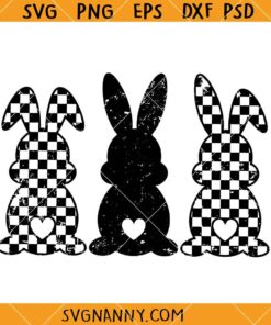 I Checkered Black Grunge Easter bunny svg, Easter svg, happy Easter svg,easter bunny svg,easter shirt svg