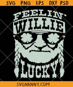 Feelin' Willie Lucky SVG, Willie Nelson Shamrock SVG, St Patricks Day SVG
