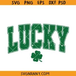Lucky Varsity Png, Varsity Font St Patrick's Shirt SVG, Shamrock Varsity SVG