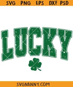 Lucky Varsity Png, Varsity Font St Patrick's Shirt SVG, Shamrock Varsity SVG