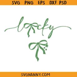 Lucky coquette bow svg, Lucky bow svg, Coquette St. Patrick’s Day Bow svg