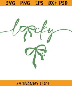Lucky coquette bow svg, Lucky bow svg, Coquette St. Patrick’s Day Bow svg