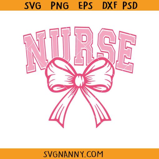Nurse Coquette Bow SVG, Nursing Student SVG, Coquette Nurse Svg