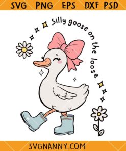 Silly goose on the loose SVG, cowboy gans SVG, grappige gans SVG, volwassen humor SVG