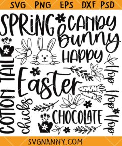 Spring Candy Bunny SVG, Bunny Easter svg, Kids Easter svg, Happy Easter SVG